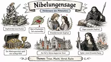 Vorschau - Arbeitsblätter - Lernposter + Arbeitsblatt "Nibelungensage" + Onlineübung & MP3 + Mindmap + Infografik - Seite 2