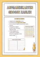 Vorschau - Arbeitsblätter - Aufgabenkarten Große Zahlen lesen und schreiben - Seite 1