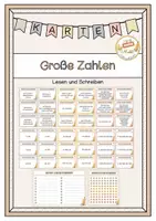 Vorschau - Arbeitsblätter - Aufgabenkarten Große Zahlen lesen und schreiben - Deckblatt