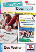 Vorschau - Unterrichtsreihen - Deutsch als Zweitsprache in Vorbereitungsklassen: Wortschatztraining - Wetter | Sekundarstufe Klasse 5-10 | Übungen Kopiervorlagen Arbeitsblätter mit Lösungen - Deckblatt
