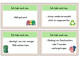 Vorschau - Spiele - Bildung zur nachhaltigen Entwicklung- "Ich hab noch nie" Gesprächskarten - Seite 2