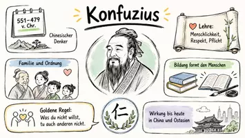 Vorschau - Arbeitsblätter - Arbeitsblätter zum Thema "Konfuzius" + Lösung & MP3 + Mindmap + Infografik - Seite 1