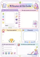 Vista previa - Hojas de trabajo - Pack: "Mi Resumen del Año Escolar" – Ficha de Reflexión Final (2 Diseños / Colores) - Portada