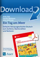 Vorschau - Arbeitsblätter - Ein Tag am Meer – Einfache Hörspurgeschichte Deutsch - Deckblatt