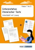 Vorschau - Arbeitsblätter - Interpretation literarischer Texte - Deckblatt