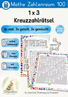 Vorschau - Arbeitsblätter - Einmaleins Kreuzzahlrätsel / Kreuzworträtsel zum 1x3 - Deckblatt