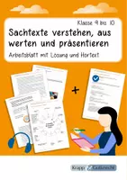 Vorschau - Arbeitsblätter - Sachtexte verstehen, auswerten und präsentieren - Deckblatt