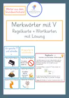 Vorschau - Fördermaterial/Inklusion - V - Klasse 1-2 - Laute - Buchstaben - Regelkarte + Wortkarten - Deckblatt