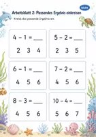 Vorschau - Arbeitsblätter - Minusaufgaben bis 10 Klasse 1 – Mathematik – 5 Arbeitsblätter als PDF - Seite 2