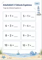 Vorschau - Arbeitsblätter - Minusaufgaben bis 10 Klasse 1 – Mathematik – 5 Arbeitsblätter als PDF - Seite 3