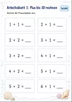 Vorschau - Arbeitsblätter - Plusaufgaben bis 10 Klasse 1 – Mathematik – 5 Arbeitsblätter als PDF - Seite 1