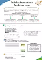 Vorschau - Arbeitsblätter - Gedichte kennenlernen - Das Reimschema - Deckblatt