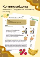 Vorschau - Arbeitsblätter - Gemischte Kommasetzung kostenlos - Deckblatt