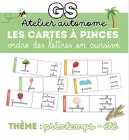 Aperçu - Jeux - Cartes à pinces – Ordre des lettres en cursive – Printemps / Été – GS - Page de couverture