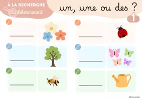 Aperçu - Feuilles d'exercices - À la recherche du déterminant – un, une ou des ? 🌸 - GS/CP - Page 3