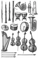 Vorschau - Arbeitsblätter - Collage Musikinstrumente Musik Kunst Orchester Klassik - Deckblatt