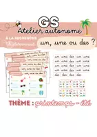 Aperçu - Feuilles d'exercices - À la recherche du déterminant – un, une ou des ? 🌸 - GS/CP - Page de couverture
