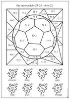 Vorschau - Arbeitsblätter - Rechenmandalas Fußball WM 2026 | Mathe Klasse 1–4 | Rechnen und Malen - Seite 2