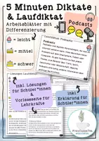 Vorschau - Arbeitsblätter - 5 Minuten Diktate und Laufdiktate "Podcasts" mit Differenzierung #54 - Deckblatt