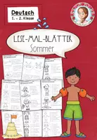 Vorschau - Arbeitsblätter - Lesemalblätter Sommer Klasse 2 | Leseverstehen Deutsch - Deckblatt