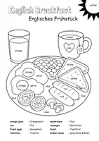 Vorschau - Mal- und Bastelvorlagen - Read and Colour: English Breakfast British Breakfast - Deckblatt