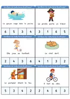 Aperçu - Jeux - Cartes à pinces – Compter les mots dans la phrase (GS) - Page 1