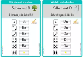 Vorschau - Fördermaterial/Inklusion - Würfeln und schreiben - Silben - Seite 2