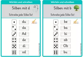 Vorschau - Fördermaterial/Inklusion - Würfeln und schreiben - Silben - Seite 3