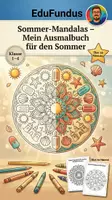 Vorschau - Mal- und Bastelvorlagen - Sommer-Mandalas – Ausmalbuch Grundschule Klasse 1-4 | Ferien & Entspannung - Deckblatt