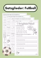 Vorschau - Arbeitsblätter - Fußball Satzglieder 4seitiges Übungsheft: Prädikat, Subjekt - Deckblatt