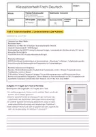 Vorschau - Arbeitsblätter - Lebenslauf schreiben Deutsch Klassenarbeit Berufsorientierung - Seite 1