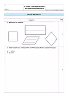 Vorschau - Test - Probearbeit Mathematik Geometrie - Deckblatt
