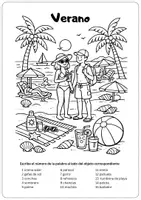 Vorschau - Arbeitsblätter - El verano- Palabras del verano - Deckblatt