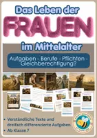 Vorschau - Arbeitsblätter - Die Frau im Mittelalter - dreifach differenziert - Deckblatt