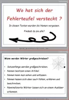 Vorschau - Fördermaterial/Inklusion - südrussische Tarantel Spezial: Fehlerteufel Lesekarten Großschreibung - Seite 1