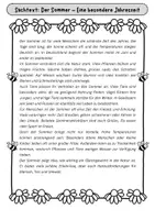 Vorschau - Arbeitsblätter - Sachtexte Sommer – Leseverständnis trainieren Deutsch Klasse 5–6 differenziert - Seite 1