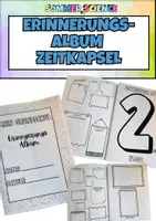 Vorschau - Mal- und Bastelvorlagen - Erinnerungsalbum Grundschule – Schuljahresrückblick & Freundebuch zum Ausfüllen | perfekt für die letzte Schulwoche | Zeitkapsel | Schuljahresende Schuljahresabschluss - Deckblatt