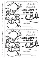 Vorschau - Arbeitsblätter - Druckschrift & Grundschrift üben im Winter: Miniheft / Abschreibheft (auch für verbundene Grundschrift) - Seite 1