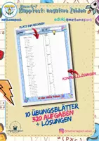 Vorschau - Arbeitsblätter - Klapptest: Negative Zahlen - Mathe, Klasse 6/7 - Deckblatt