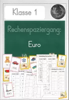 Vorschau - Stationenlernen - Rechenspaziergang: Euro - Klasse 1 - Deckblatt