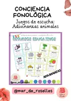 Vista previa - Juegos / Gamificación - CAST Conciencia Fonológica: Adivinanzas de animales - Portada