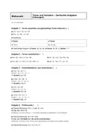 Vorschau - Arbeitsblätter - Terme und Variablen - Gemischte Aufgaben - Arbeitsblatt mit Lösungen - Seite 2
