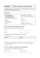 Vorschau - Arbeitsblätter - Terme und Variablen - Gemischte Aufgaben - Arbeitsblatt mit Lösungen - Deckblatt