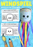 Vorschau - Mal- und Bastelvorlagen - Quallen Windfänger zum Malen & Basteln - Kunst im Sommer - Deckblatt