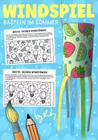 Vorschau - Mal- und Bastelvorlagen - Windspiel zum Ausmalen & Basteln für den Sommer - Bunte Windfänger Bastelvorlagen - Deckblatt