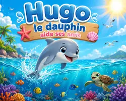 Aperçu - Préparation de séance / Séance complète - Kamishibai – Hugo le dauphin aide ses amis | Océan & entraide - Page de couverture