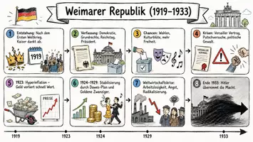 Vorschau - Arbeitsblätter - Lernposter + AB mit Fragen zum Thema "Weimarer Republik" + Lösungsblatt + Mindmap + Infografik - Seite 2
