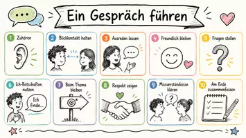 Vorschau - Arbeitsblätter - Lernposter + Arbeitsblätter zum Thema "Ein Gespräch führen" + Lösung & MP3 + Mindmap + Infografik - Seite 2