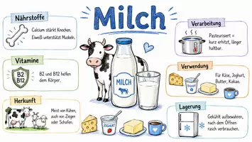 Vorschau - Arbeitsblätter - Lernposter + Arbeitsblätter zum Thema "Milch" + Lösung & MP3 + Mindmap + Infografik - Seite 2