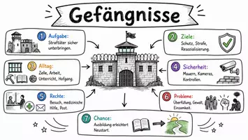 Vorschau - Arbeitsblätter - Lernposter + Arbeitsblätter zum Thema "Gefängnis" + Lösung & MP3 + Mindmap + Infografik - Seite 3